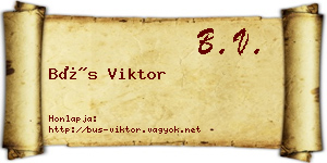 Bús Viktor névjegykártya